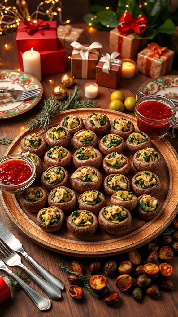 creamy stuffed mushroom appetizer