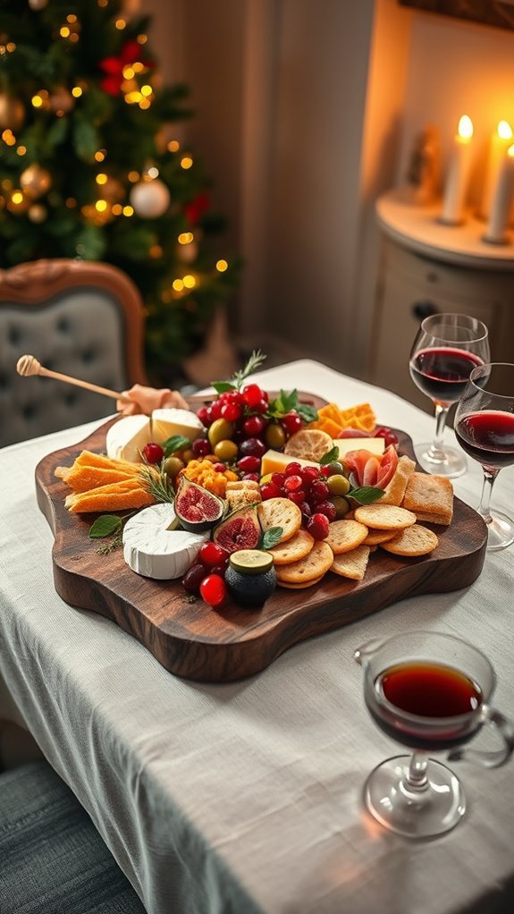 creative festive charcuterie arrangement