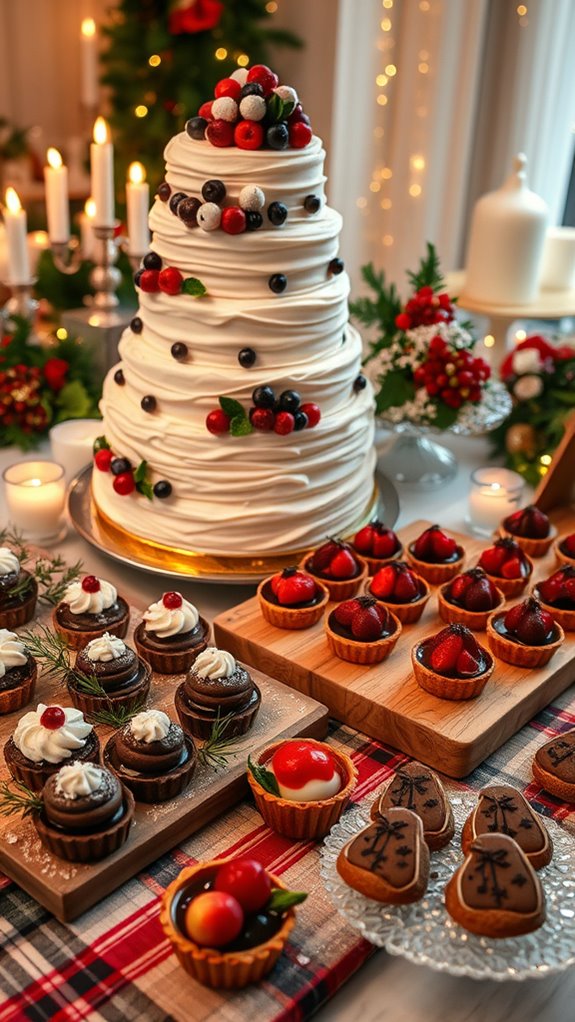 decadent holiday dessert table