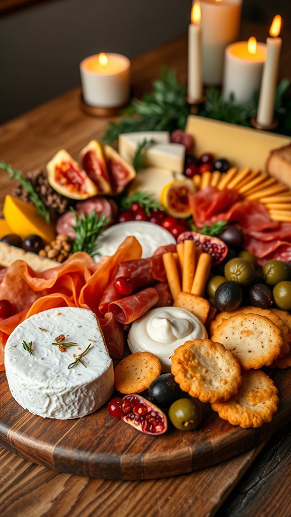 festive cheese charcuterie presentation