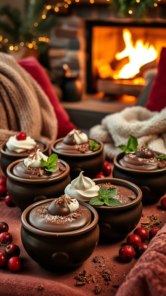 festive chocolate mousse bowl