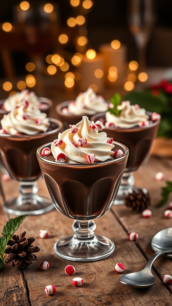 festive chocolate peppermint mousse