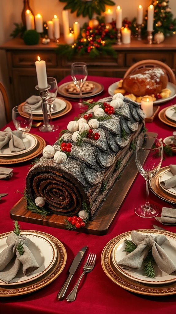 festive holiday yule log