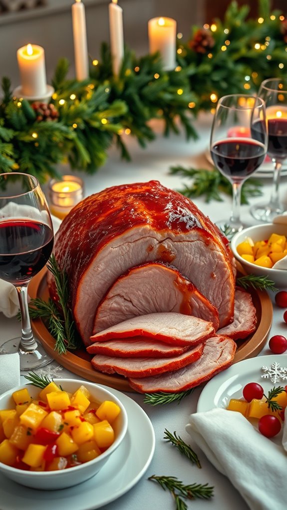 festive honey glazed ham