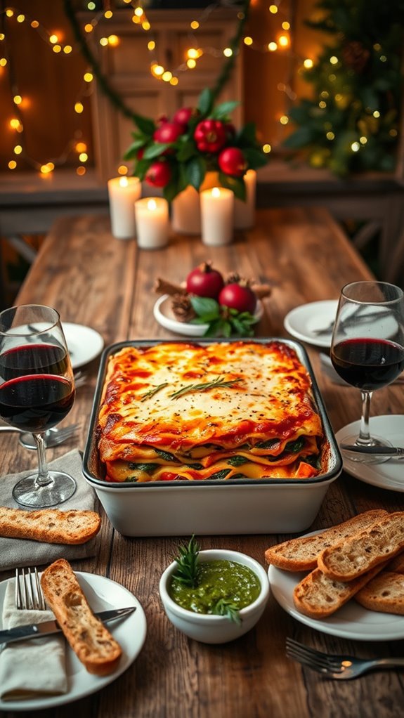festive lasagna with vegetables