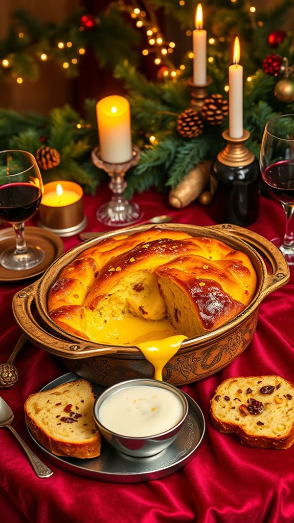 festive panettone bread pudding