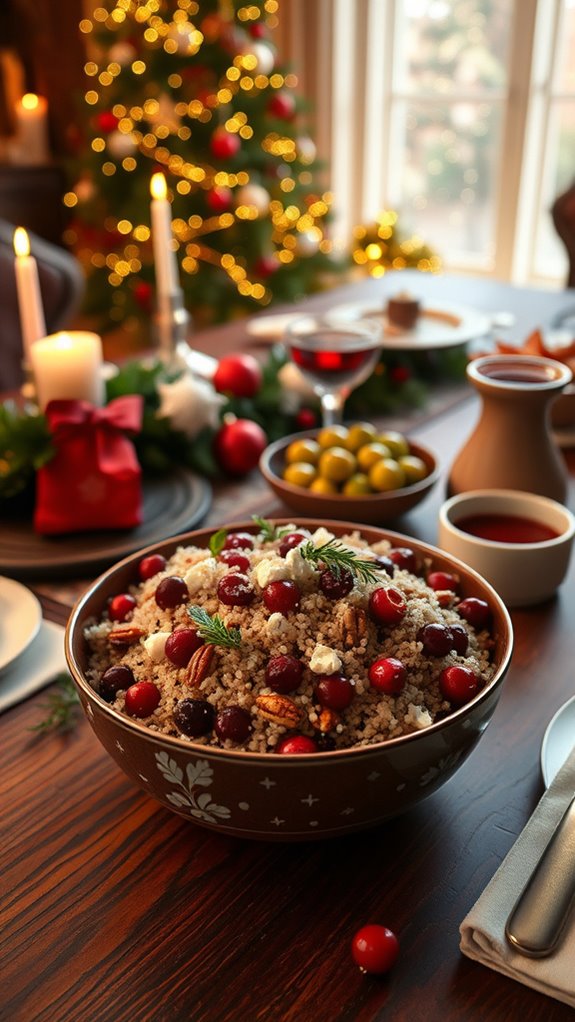 festive quinoa cranberry salad
