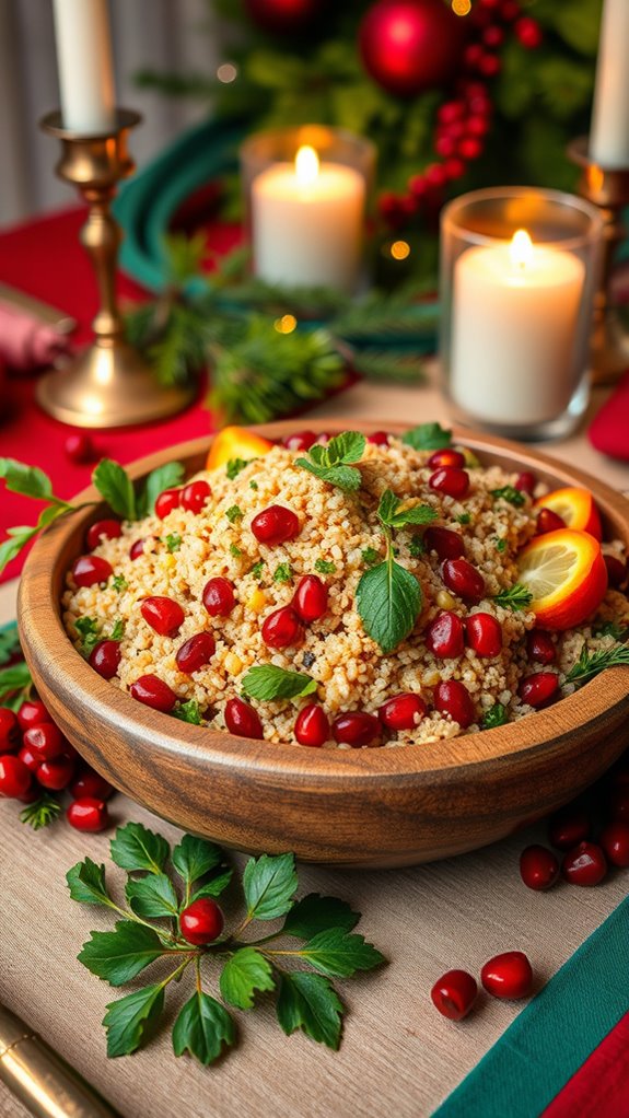 festive quinoa pomegranate salad