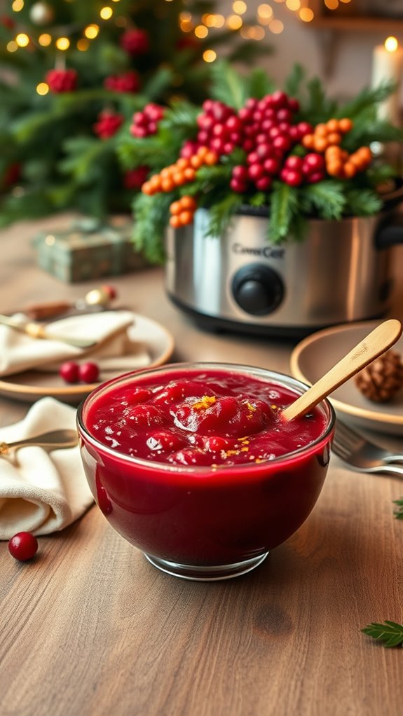festive slow cooked cranberry sauce