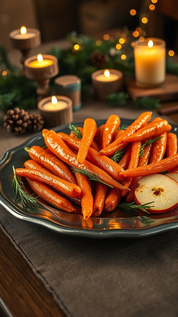 festive spiced apple cider carrots