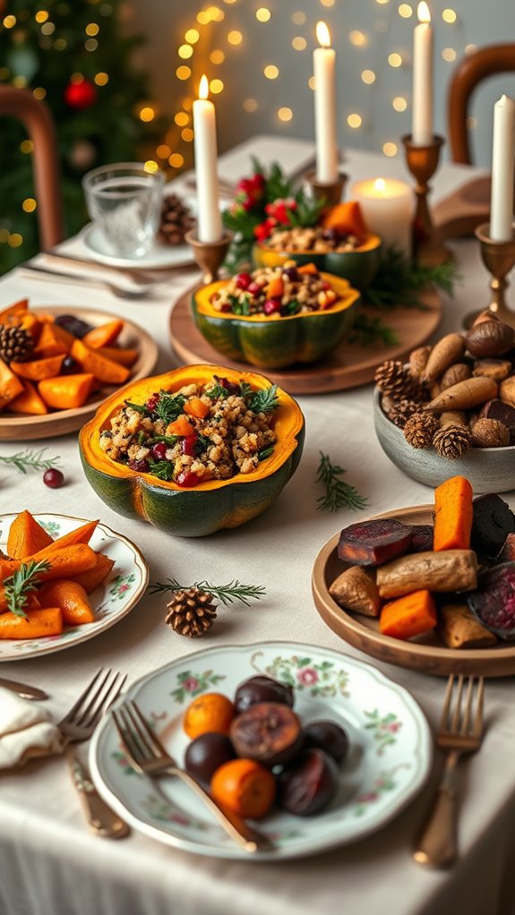festive stuffed acorn squash