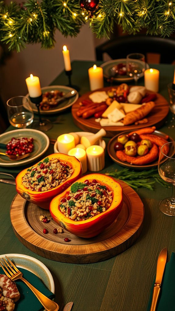 festive stuffed acorn squash