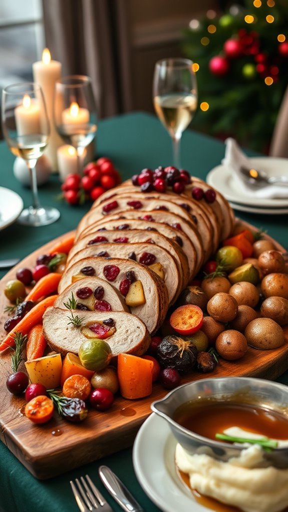 festive stuffed pork tenderloin