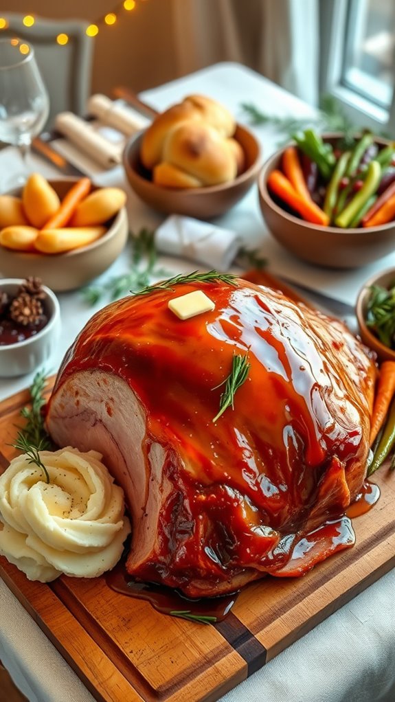 festive sweet glazed ham