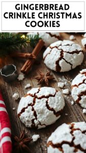 Gingerbread Crinkle Christmas Cookies