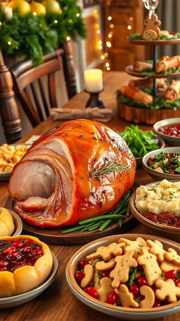 ham centered christmas dinners
