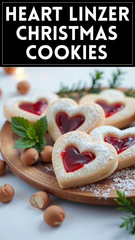 Heart Linzer Christmas Cookies