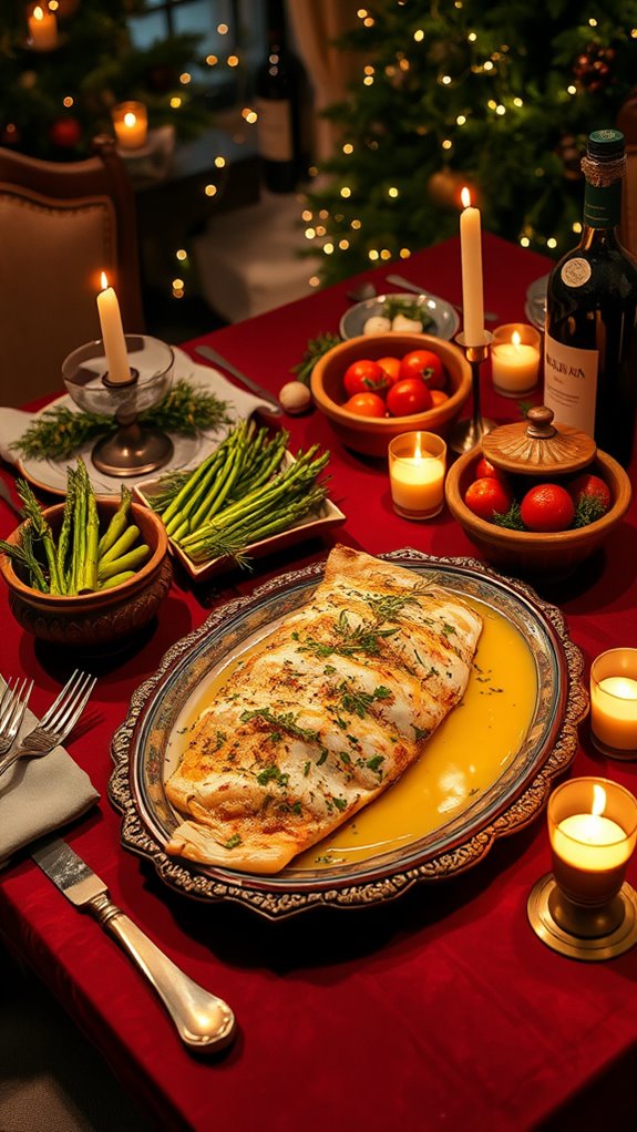 herb crusted mediterranean fish dish