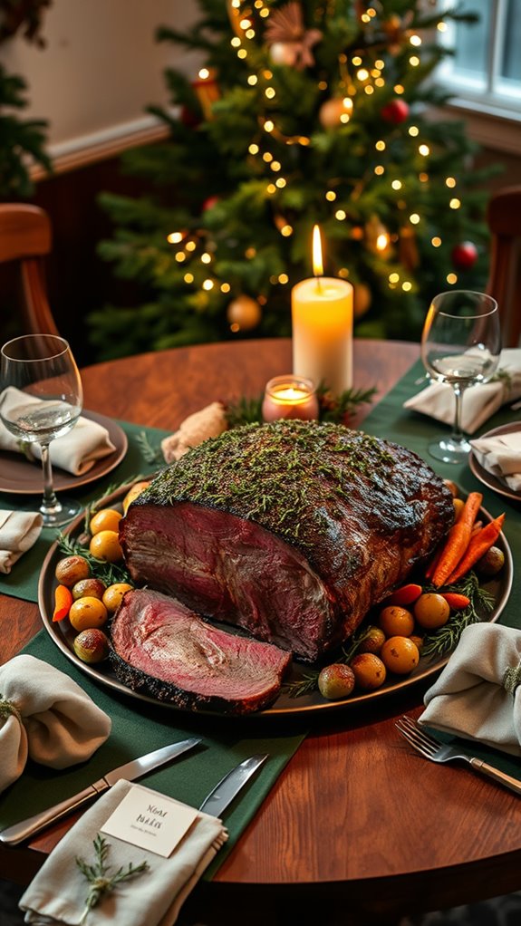 herb crusted prime rib dinner