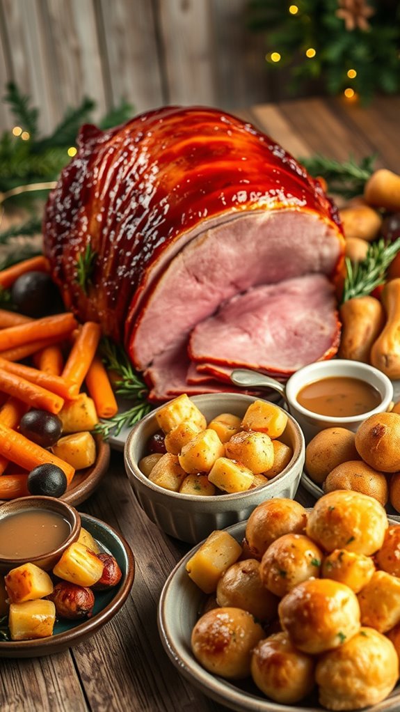 holiday glazed ham centerpiece