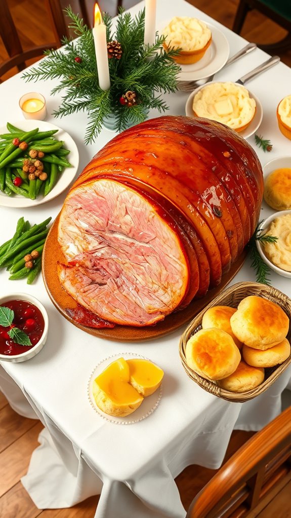 holiday ham and biscuits