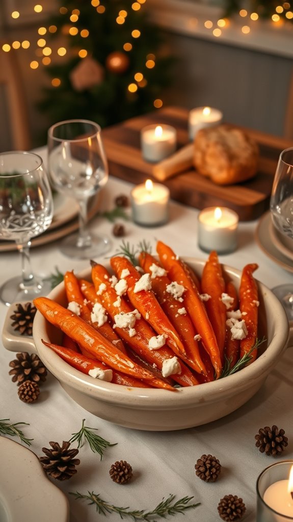 honey glazed carrots with blue cheese