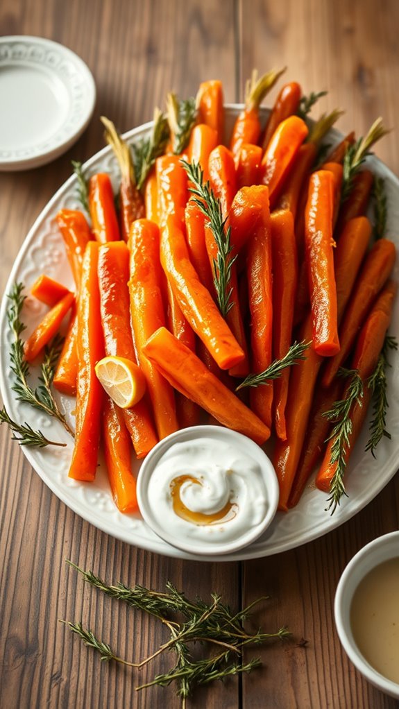 honey glazed carrots with thyme