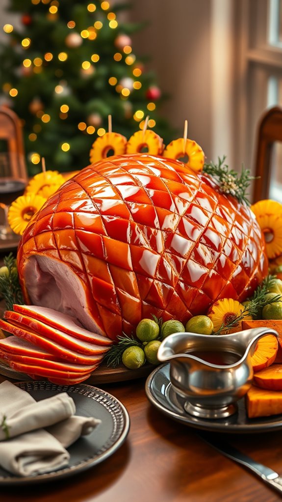 honey glazed ham with pineapple