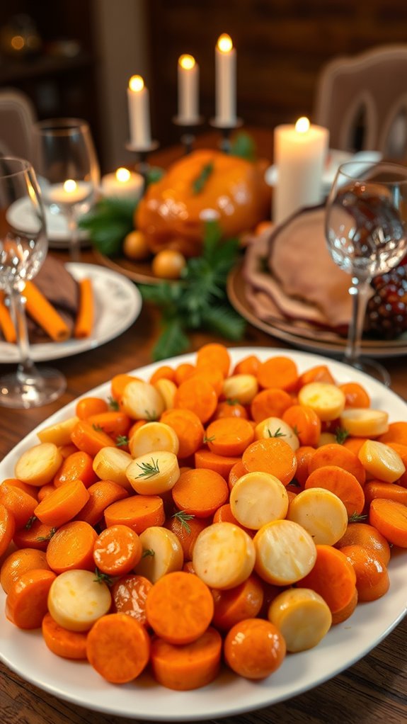 honey glazed roasted holiday vegetables