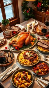 italian festive meat pasta