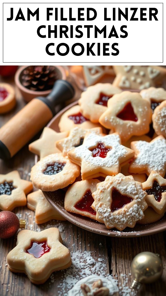 Jam Filled Linzer Christmas Cookies