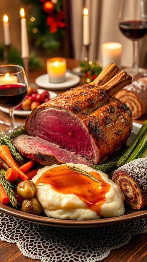 luxurious prime rib dinner