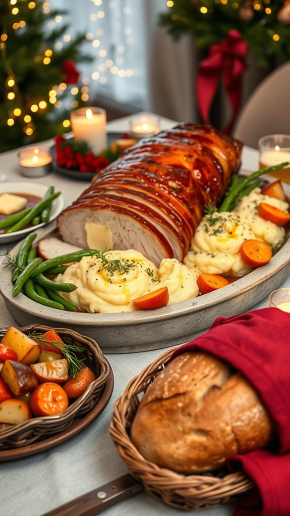maple glazed pork with potatoes