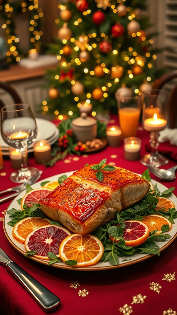 maple glazed salmon citrus salad