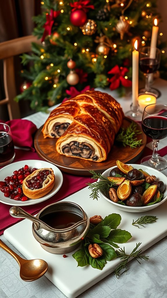 mushroom wellington holiday centerpiece
