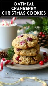 Oatmeal Cranberry Christmas Cookies