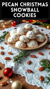 Pecan Christmas Snowball Cookies