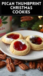 Pecan Thumbprint Christmas Cookies