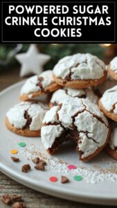 Powdered Sugar Crinkle Christmas Cookies