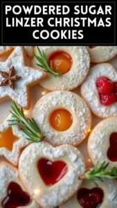 Powdered Sugar Linzer Christmas Cookies