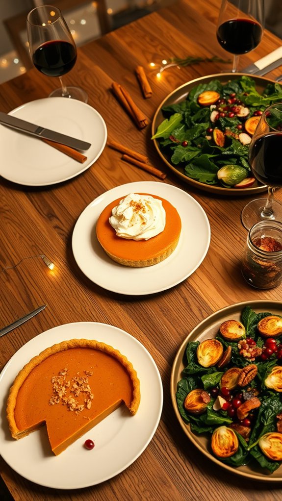 pumpkin pie with coconut whipped cream