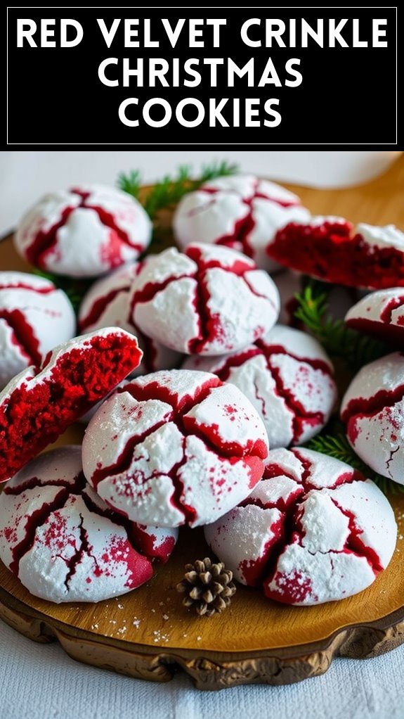 Red Velvet Crinkle Christmas Cookies