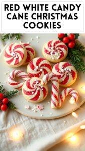 Red White Candy Cane Christmas Cookies