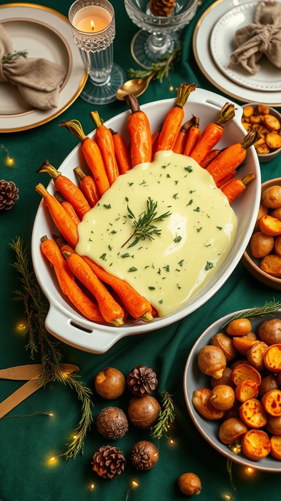 roasted carrots with herb cream