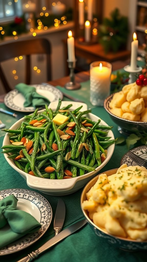 savory green beans with almonds