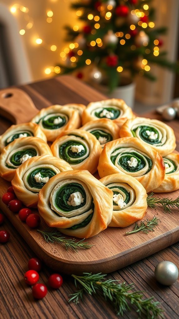 savory spinach feta pinwheels