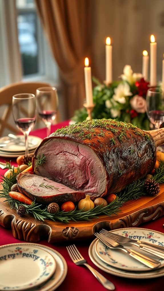 seasoned herb crusted prime rib