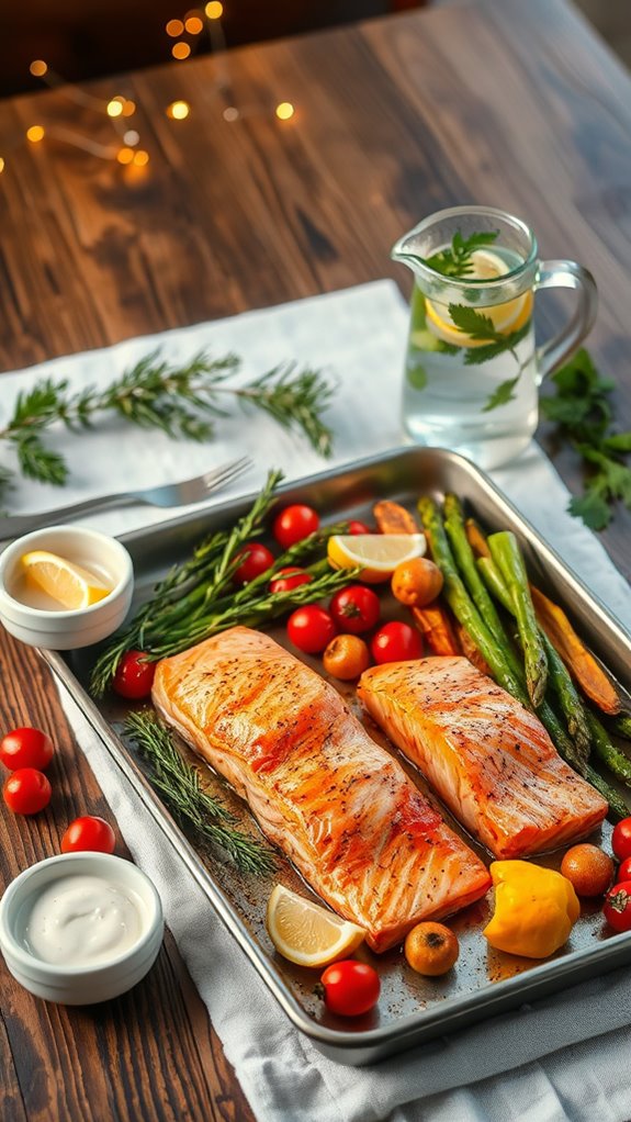 sheet pan salmon dinner