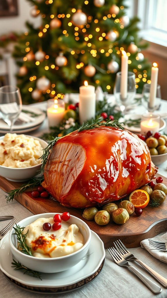 slow cooked honey glazed ham