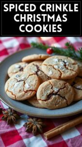 Spiced Crinkle Christmas Cookies